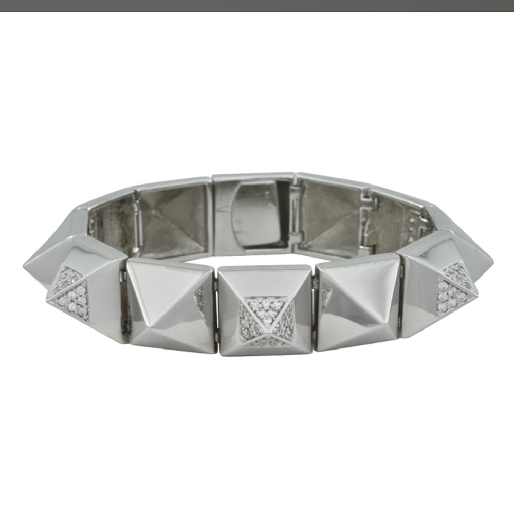 Silver Pyramid Bracelet Noir Jewelry